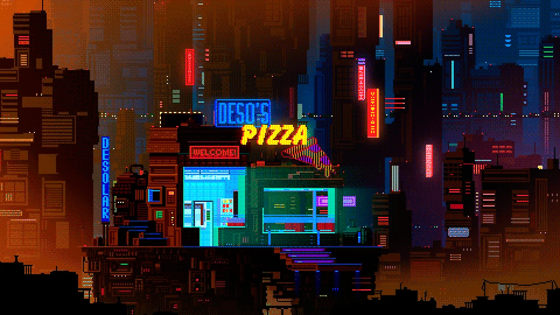 Пиксельный киберпанк город / Pixel Cyberpunk City